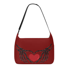 Load image into Gallery viewer, Ti Amo I love you - Exclusive Brand - Dark Burgundy - Skeleton Heart Hands  -  Journey Computer Shoulder Bag
