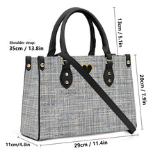 Load image into Gallery viewer, Ti Amo I love you - Exclusive Brand - Silver Chalice Tweed - Luxury Womens PU Tote Bag - Black Straps
