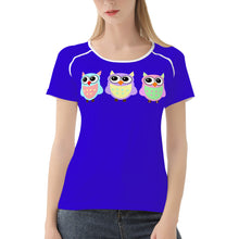 Load image into Gallery viewer, Ti Amo I love you - Exclusive Brand - Violet Blue - 3 Owls -  Women&#39;s T shirt - Sizes XS-2XL
