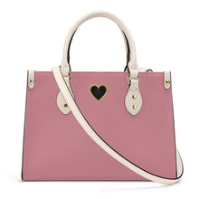 Load image into Gallery viewer, Ti Amo I love you - Exclusive Brand - Ruddy Pink- Luxury Womens PU Tote Bag - Cream Straps
