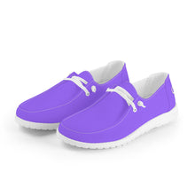 Load image into Gallery viewer, Ti Amo I love you - Exclusive Brand - Heliotrope 3 - Double White Heart - Canvas Loafers Slip On
