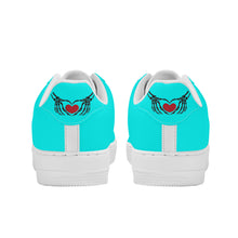 Load image into Gallery viewer, Ti Amo I love you - Exclusive Brand  - Aqua / Cyan - Skeleton Hands with Heart - Low Top Unisex Sneakers
