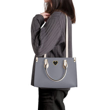 Load image into Gallery viewer, Ti Amo I love you - Exclusive Brand - Blue Grey - Luxury Womens PU Tote Bag - Cream Straps
