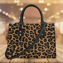 Load image into Gallery viewer, Ti Amo I love you - Exclusive Brand - Leopard Pattern - Luxury Women PU Tote Bag - Black Straps
