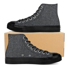 Load image into Gallery viewer, Ti Amo I love you - Exclusive Brand - Charcoal Grey Denim - High Top Canvas Shoes - Black  Soles
