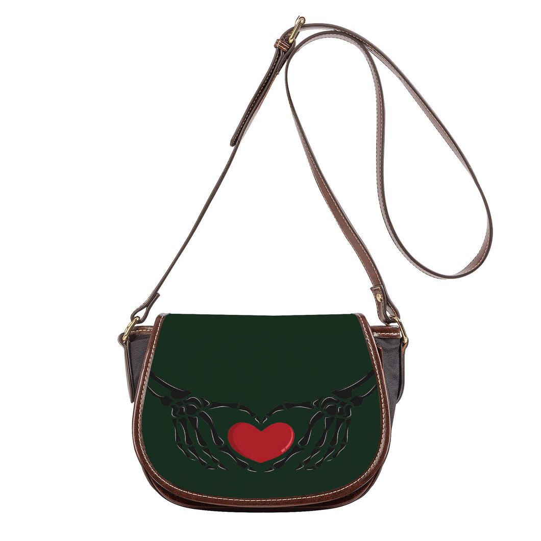 Ti Amo I love you - Exclusive Brand - Celtic - Skeleton Hands with Heart - Saddle Bag