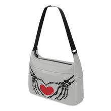 Load image into Gallery viewer, Ti Amo I love you - Exclusive Brand - Gray Nickel - Skeleton Heart Hands  -  Journey Computer Shoulder Bag
