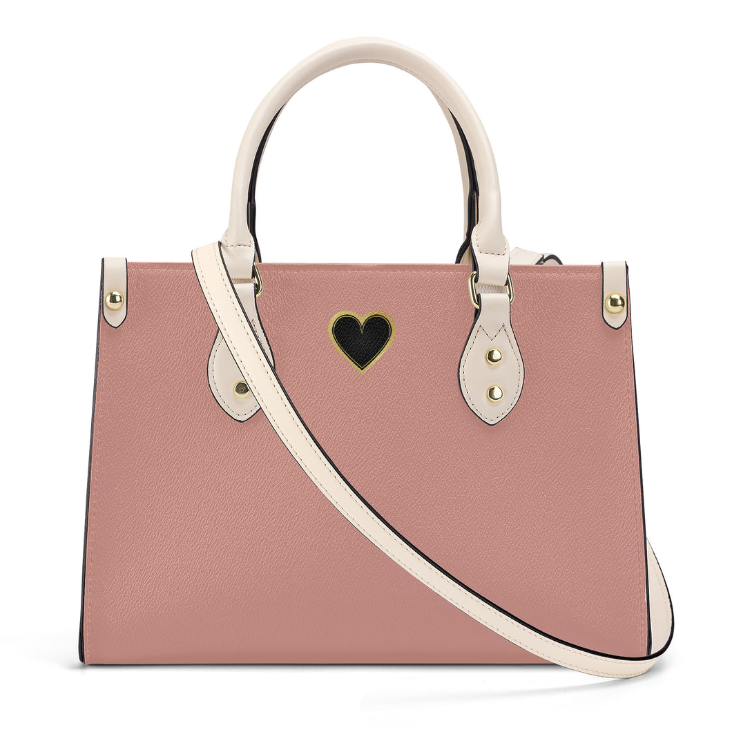 Ti Amo I love you - Exclusive Brand - Petite Orchid - Luxury Womens PU Tote Bag - Cream Straps