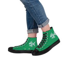 Load image into Gallery viewer, Ti Amo I love you - Exclusive Brand - Shamrock Green - Angry Fish - High Top Canvas Shoes - Black  Soles
