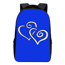 Load image into Gallery viewer, Ti Amo I love you - Exclusive Brand - Blue Blue Eyes - Double White Heart -   Laptop Backpack
