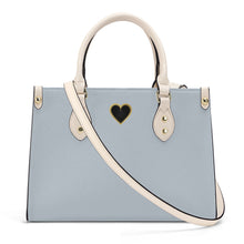 Load image into Gallery viewer, Ti Amo I love you - Exclusive Brand - Periwinkle Grey - Luxury Womens PU Tote Bag - Cream Straps
