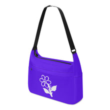 Load image into Gallery viewer, Ti Amo I love you - Exclusive Brand - Dark Purple - White Daisy -  Journey Computer Shoulder Bag
