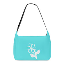 Load image into Gallery viewer, Ti Amo I love you - Exclusive Brand - Medium Turquoise Blue - White Daisy -  Journey Computer Shoulder Bag
