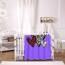 Load image into Gallery viewer, Light Purple - Leopard Hearts - Baby Soft Blanket
