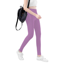 Load image into Gallery viewer, Ti Amo I love you - Exclusive Brand - Opera Mauve - Double White Heart -Womens / Teen Girls / Womens Plus Size - Yoga Leggings - Sizes XS-3XL
