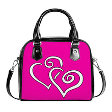 Load image into Gallery viewer, Ti Amo I love you - Exclusive Brand - Hollywood Cerise - Double White Heart - Shoulder Handbag
