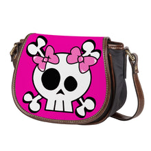 Load image into Gallery viewer, Ti Amo I love you - Exclusive Brand - Hollywood Cerise - Skeleton -  Saddle Bag
