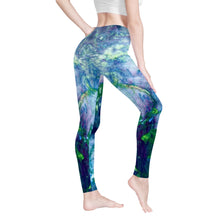 Load image into Gallery viewer, Ti Amo I love you - Blue / Green Universe -  Yoga Leggings
