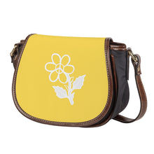 Load image into Gallery viewer, Ti Amo I love you - Exclusive Brand - Mustard Yellow - White Daisy - Saddle Bag
