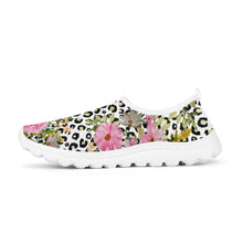 Load image into Gallery viewer, Ti Amo I love you  - Exclusive Brand  - Leopard with Pink Flowers - Women&#39;s Mesh Running Shoes
