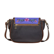 Load image into Gallery viewer, Ti Amo I love you - Exclusive Brand - Medium Purple - Floral Bouquet - Saddle Bag
