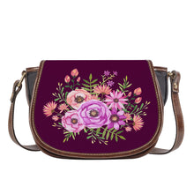 Load image into Gallery viewer, Ti Amo I love you - Exclusive Brand - Blackberry - Floral Bouquet - Saddle Bag
