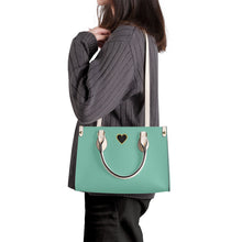 Load image into Gallery viewer, Ti Amo I love you - Exclusive Brand - Pale Teal - Luxury Womens PU Tote Bag - Cream Straps
