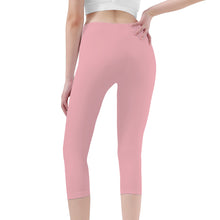 Load image into Gallery viewer, Ti Amo I love you - Exclusive Brand - Mandys Pink- Double White Heart - Womens / Teen Girls / Womens Plus Size - Capri Yoga Leggings - Sizes XS-3XL
