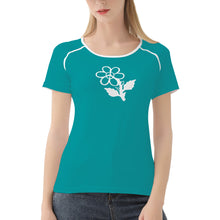 Load image into Gallery viewer, Ti Amo I love you - Exclusive Brand - Persian Green - White Daisy - Women&#39;s T shirt
