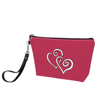 Load image into Gallery viewer, Ti Amo I love you- Exclusive Brand - Viva Magneta - Double White Heart - Sling Cosmetic Bag
