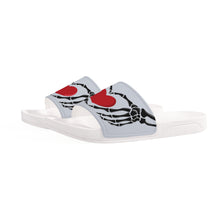 Load image into Gallery viewer, Ti Amo I love you - Exclusive Brand - Mischka - Skeleton Hands with Heart -  Slide Sandals - White Soles
