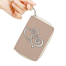 Load image into Gallery viewer, Ti Amo I love you - Exclusive Brand - Rodeo Dust 2 - Double White Heart - PU Leather -  Zipper Card Holder
