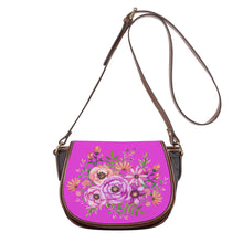 Load image into Gallery viewer, Ti Amo I love you - Exclusive Brand  - Brilliant Lavender Rose  - Pink Floral - Saddle Bag
