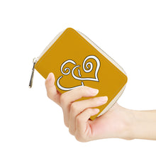 Load image into Gallery viewer, Ti Amo I love you - Exclusive Brand - Gamboge Yellow - Double White Heart - Zipper Card Holder
