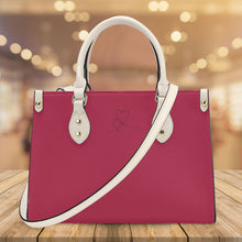 Load image into Gallery viewer, Ti Amo I love you - Exclusive Brand - Viva Magenta - Luxury Womens PU Tote Bag - Cream Straps
