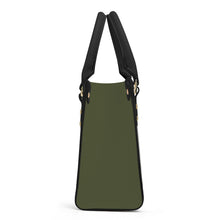 Load image into Gallery viewer, Ti Amo I love you - Exclusive Brand - Riffle Green - Luxury Womens PU Tote Bag - Black Straps
