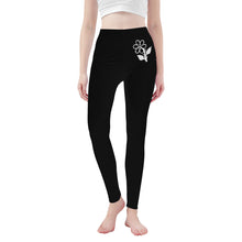 Load image into Gallery viewer, Ti Amo I love you - Exclusive Brand  - Woodsmoke - White Daisy -  Yoga Leggings
