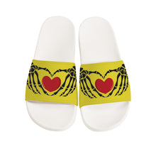 Load image into Gallery viewer, Ti Amo I love you - Exclusive Brand - Sunflower - Skeleton Hands with Heart -  Slide Sandals - White Soles
