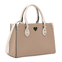 Load image into Gallery viewer, Ti Amo I love you - Exclusive Brand - Pale Taupe - Luxury Womens PU Tote Bag - Cream Straps
