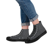 Load image into Gallery viewer, Ti Amo I love you - Exclusive Brand - Charcoal Grey Denim - High Top Canvas Shoes - Black  Soles
