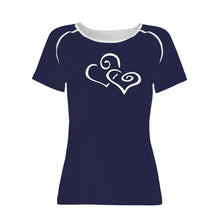 Load image into Gallery viewer, TI Amo I love you - Exclusive Brand - Cloud Burst 2 - Double White Heart - Women&#39;s T shirt
