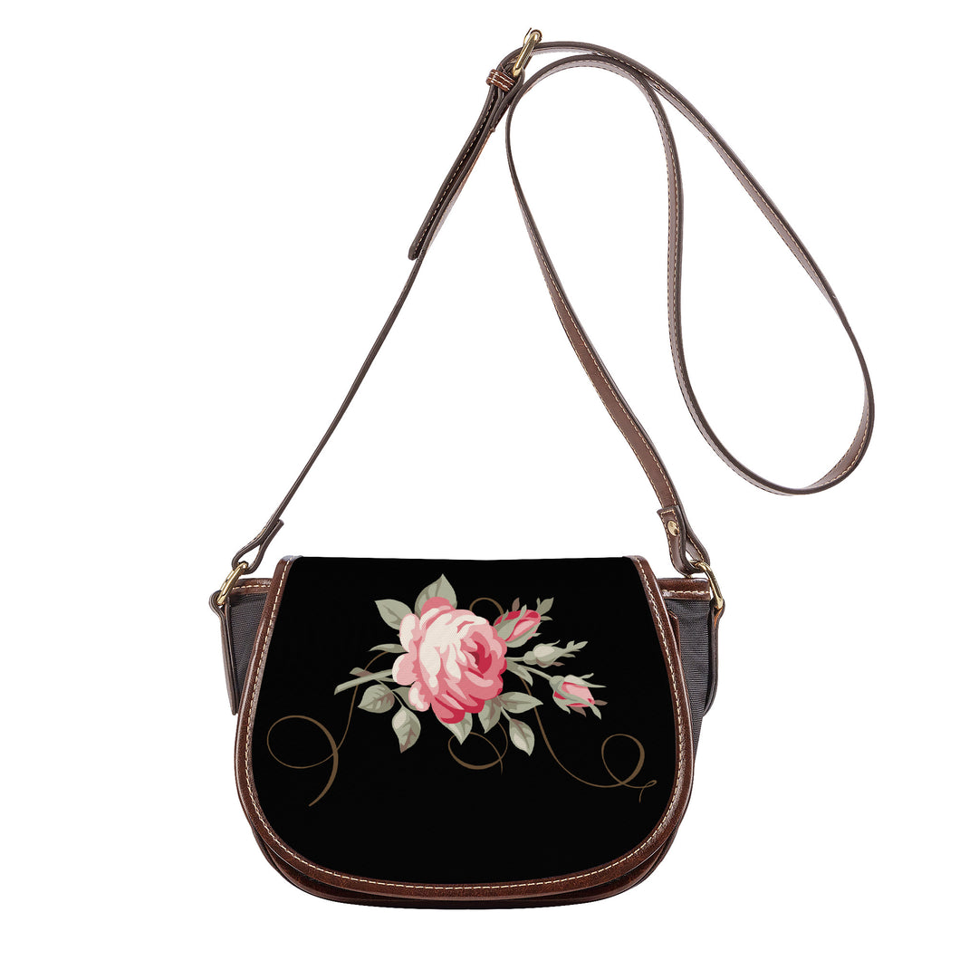 Ti Amo I love you - Exclusive Brand - Black - Rose - Saddle Bag