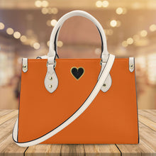 Load image into Gallery viewer, Ti Amo I love you - Exclusive Brand - Persimmon Orange - Luxury Womens PU Tote Bag - Cream Straps
