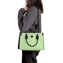 Load image into Gallery viewer, Ti Amo I love you - Exclusive Brand - Pixie Green - Luxury Womens PU Tote Bag - Black Straps
