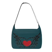 Load image into Gallery viewer, Ti Amo I love you - Exclusive Brand - Nile Blue - Skeleton Heart Hands  -  Journey Computer Shoulder Bag
