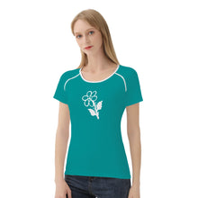 Load image into Gallery viewer, Ti Amo I love you - Exclusive Brand - Veridian Green - White Daisy - Women&#39;s T shirt - Sizes XS-2XL
