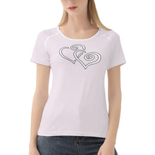 Load image into Gallery viewer, TI Amo I love you - Exclusive Brand - Prim - Double White Heart - Women&#39;s T shirt
