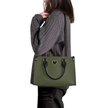 Load image into Gallery viewer, Ti Amo I love you - Exclusive Brand - Riffle Green - Luxury Womens PU Tote Bag - Black Straps
