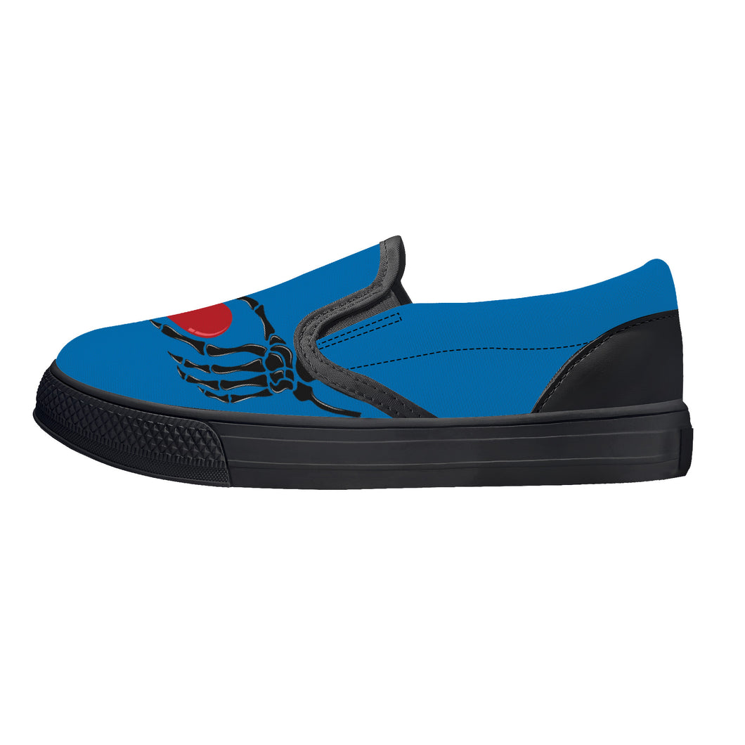 Ti Amo I love you - Exclusive Brand - Honolulu Blue - Skeleton Hands with Heart - Slip-on shoes - Black Soles