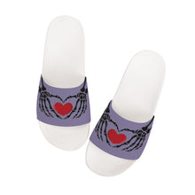 Load image into Gallery viewer, Ti Amo I love you - Exclusive Brand - Kimberly - Skeleton Hands with Heart -  Slide Sandals - White Soles
